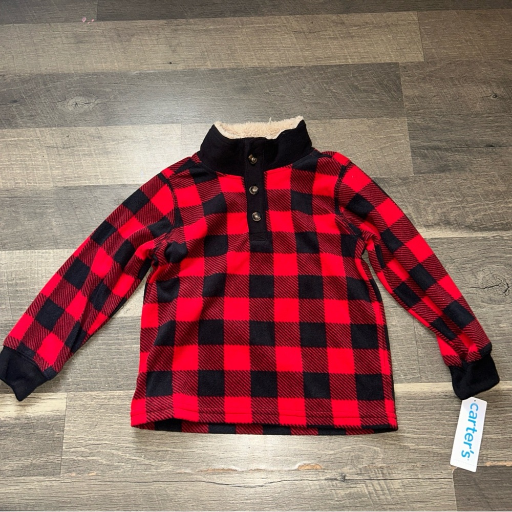 Carter's Buffalo Plaid Kids Sweater - Red and Black